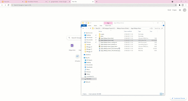 Drag video ke dalam Browser