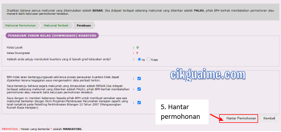 Akhir sekali hantar permohonan