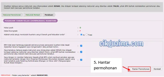 Akhir sekali hantar permohonan