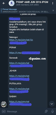 Group dicipta mengikut negeri penempatan