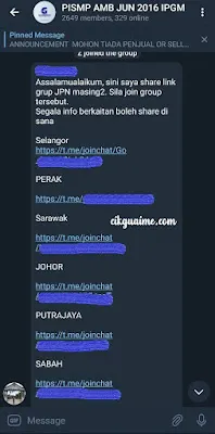 Group dicipta mengikut negeri penempatan