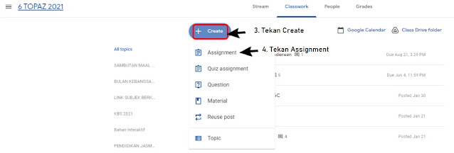 Cara Mudah Bagi Tahap Penguasaan (TP) Di Dalam Google Classroom
