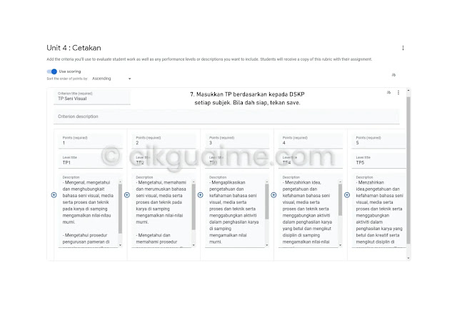 Cara Mudah Bagi Tahap Penguasaan (TP) Di Dalam Google Classroom