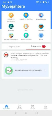 Sentiasa kemaskini status kesihatan 