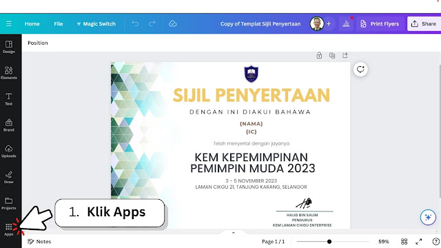 Cara Mudah Buat Banyak Sijil Guna Canva, Tak Perlu Excel!